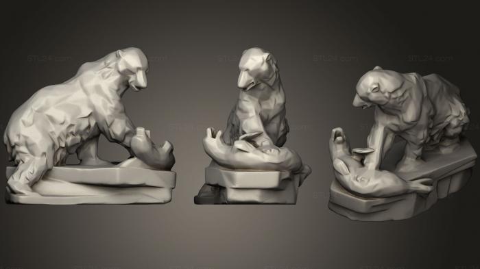 Animal figurines (Polar Bear Statue, STKJ_1287) 3D models for cnc